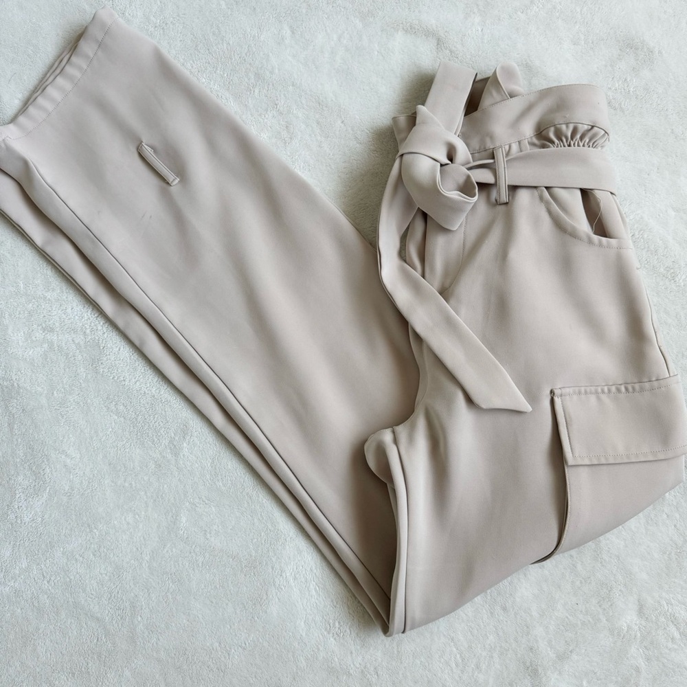 Ruve Diva High Waist Cinch Cargo Pants in Bone